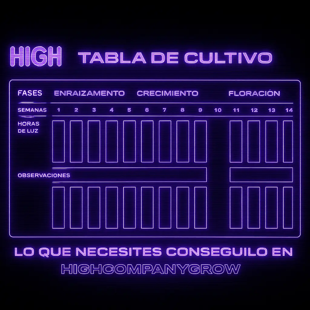 Planilla de cultivo para seguimiento semanal
